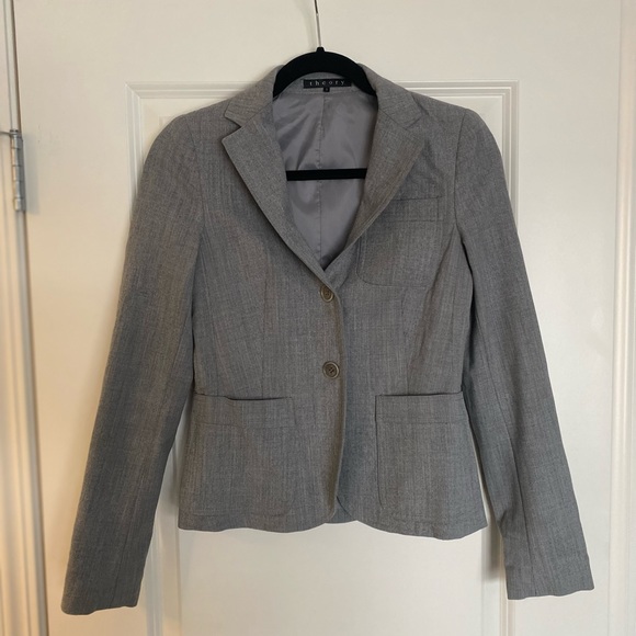 Theory grey wool blazer - Picture 1 of 7